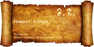 Hampel Kinga névjegykártya